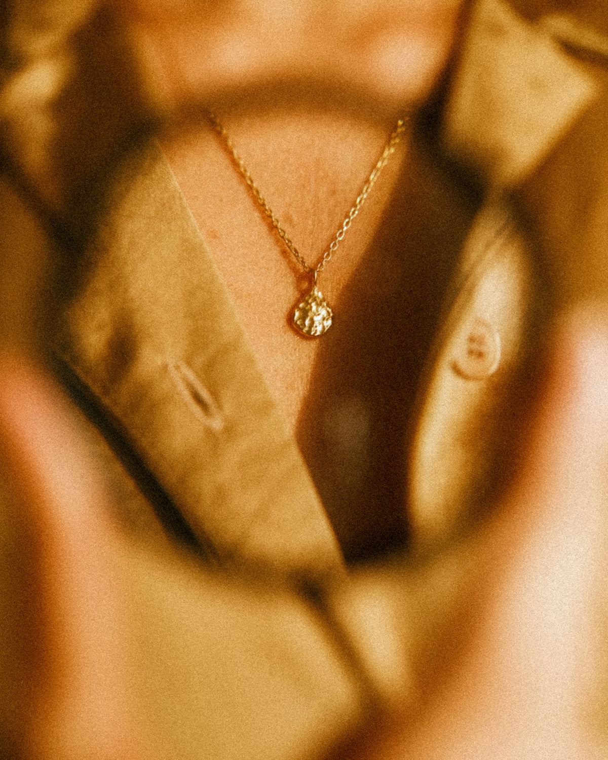 Hammered Drop Necklace