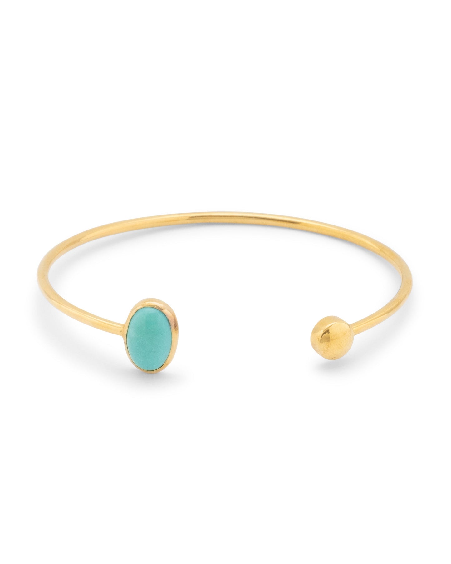 Pulseira Aberta com Turquesa