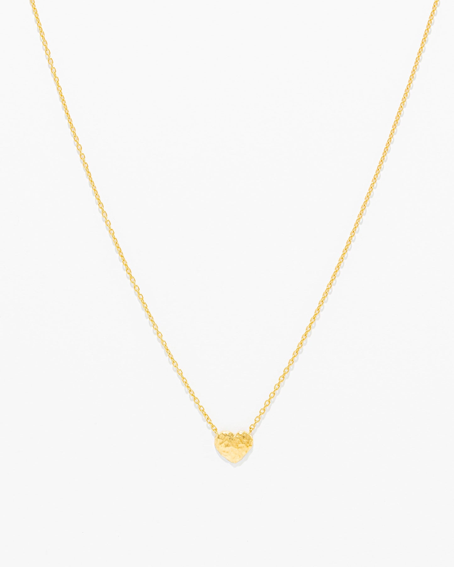 OURO Colar Coração Martelado