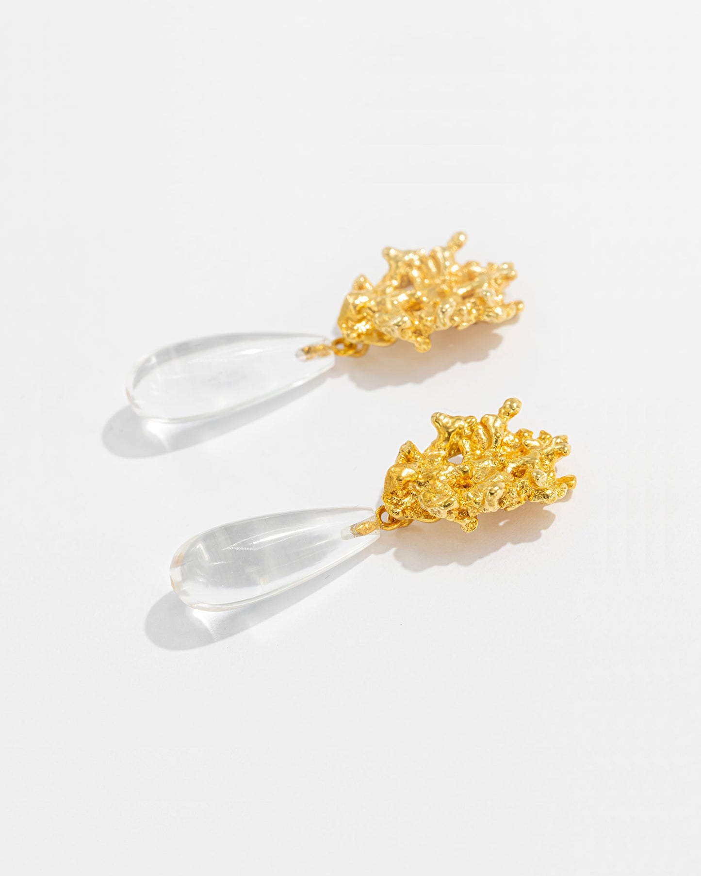 Brincos Coral Amalgama com Pedra