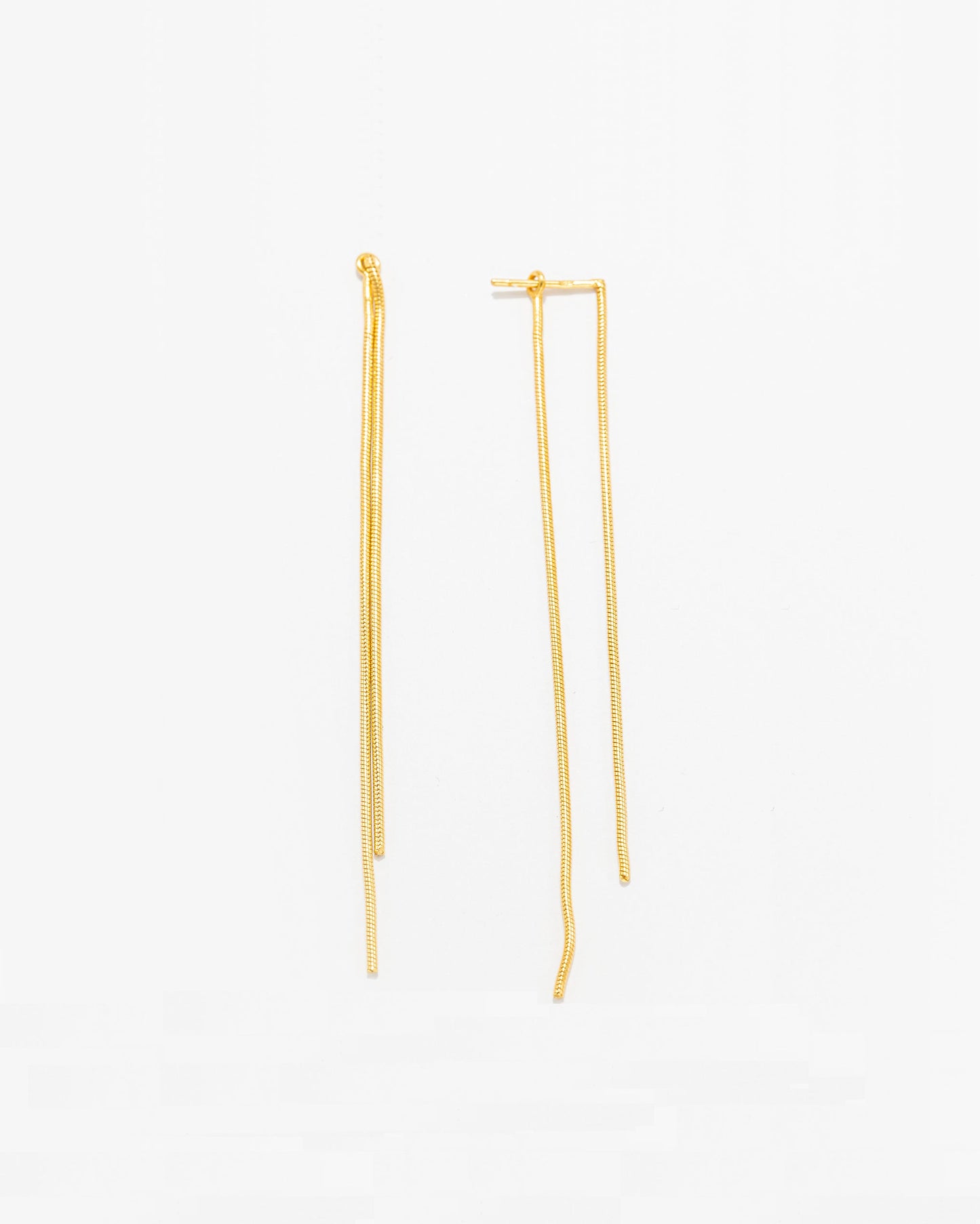 OURO Brincos Fio Rato Compridos