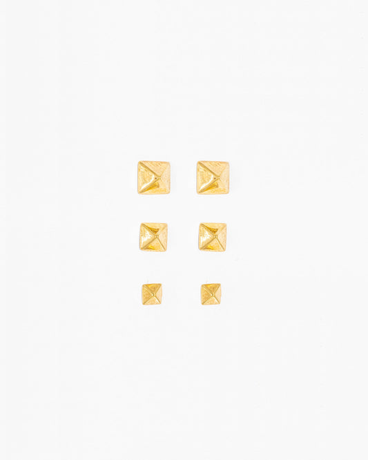 OURO Brincos Pirâmide