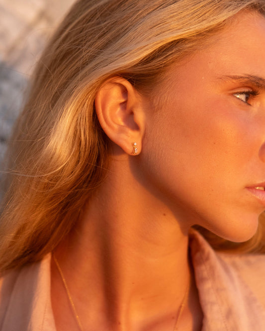 Brincos Duas Zircónias