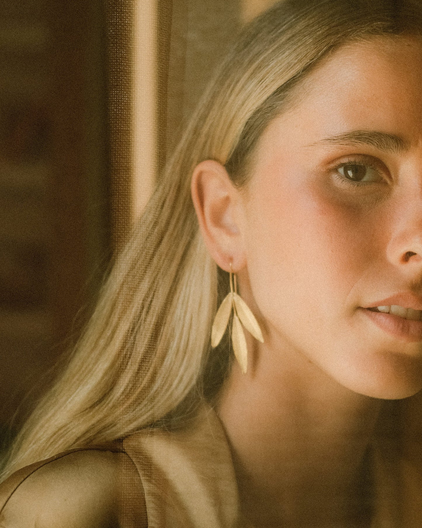 Three Olive Leaf Earrings