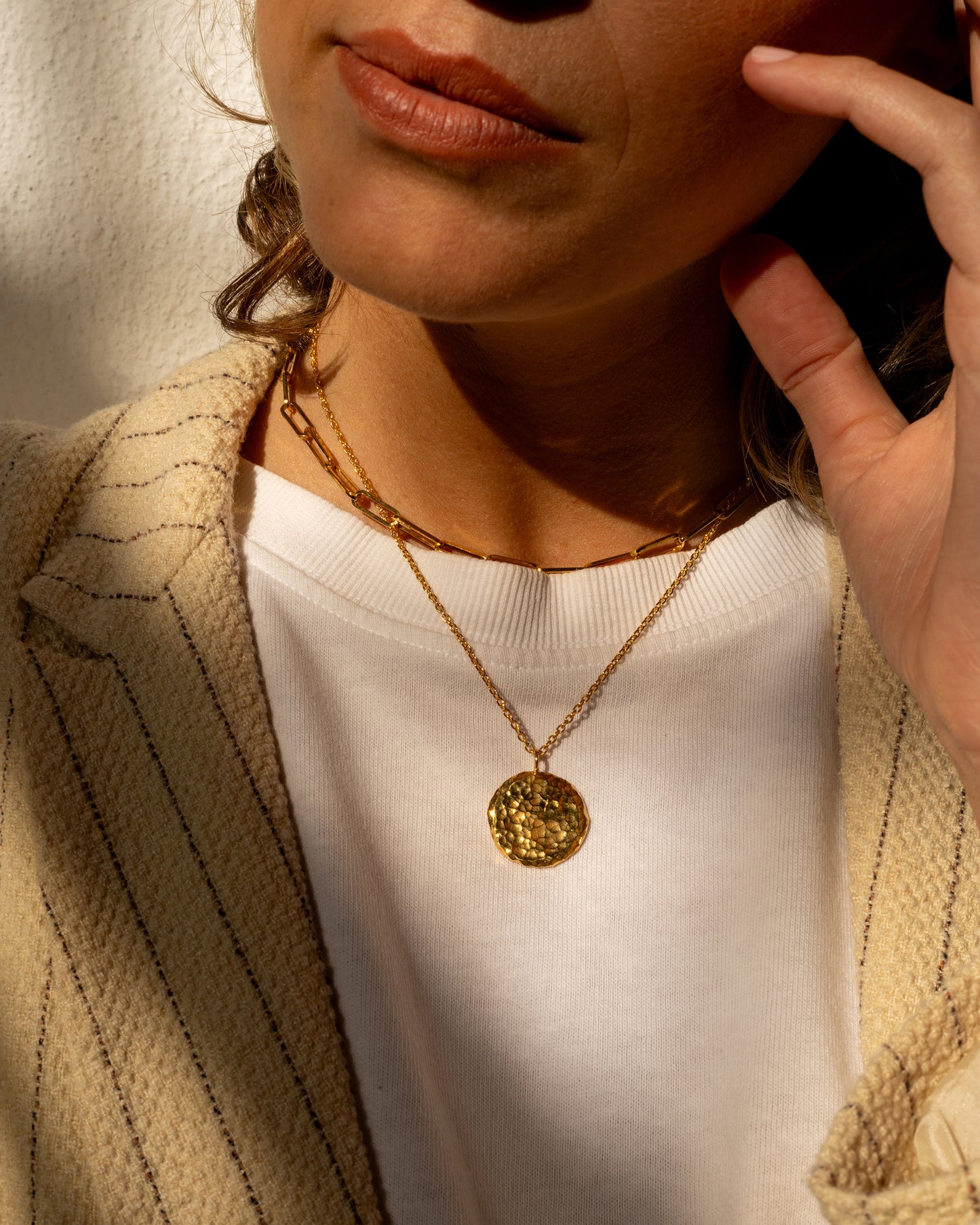 Hammered Sheet Metal Necklace 2cm