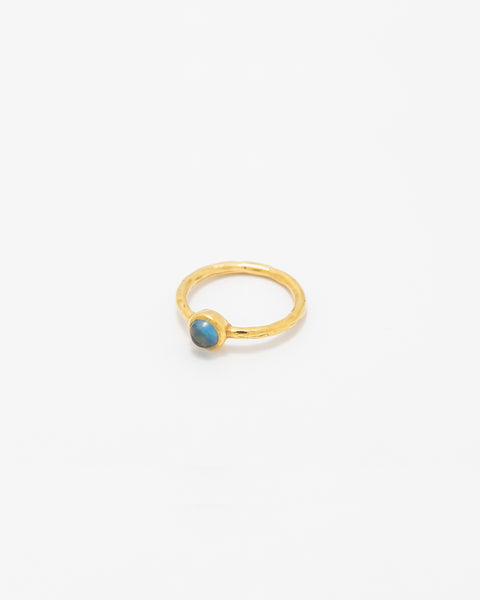 Hammered Ring With Round Stone