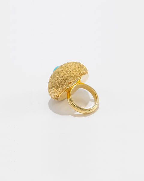 Sea Urchin Ring with Turquoise/Coral