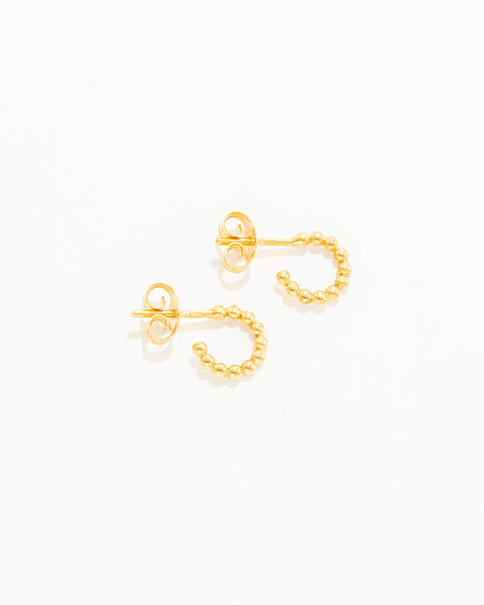 OURO Argolas Fio Bolinhas