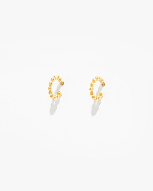 OURO Argolas Fio Bolinhas