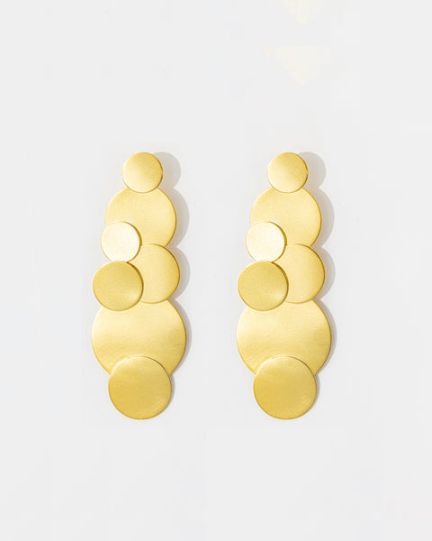 Round Plates Overlap Earrings