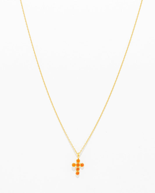 Colar Cruz com Pedras