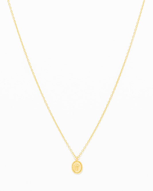 Colar Medalha Cruz Bolinhas