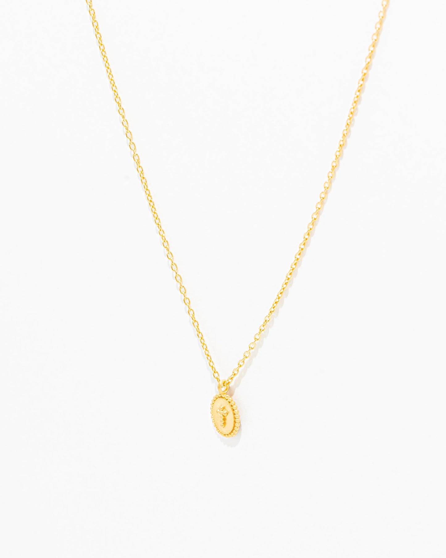 Colar Medalha Cruz Bolinhas