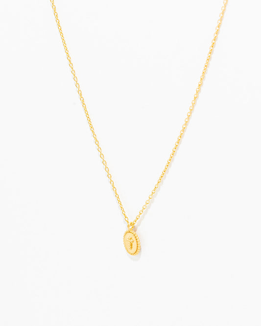 OURO Colar Medalha Cruz Bolinhas