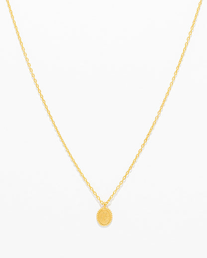 OURO Colar Medalha com Nossa Srª Gravada