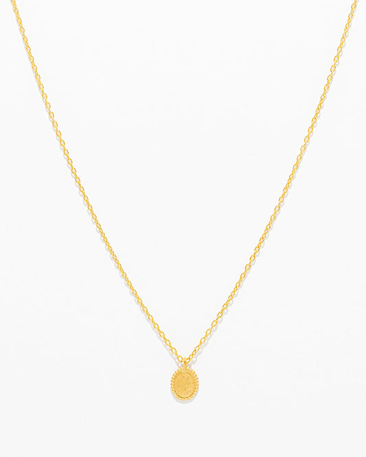 OURO Colar Medalha com Nossa Srª Gravada