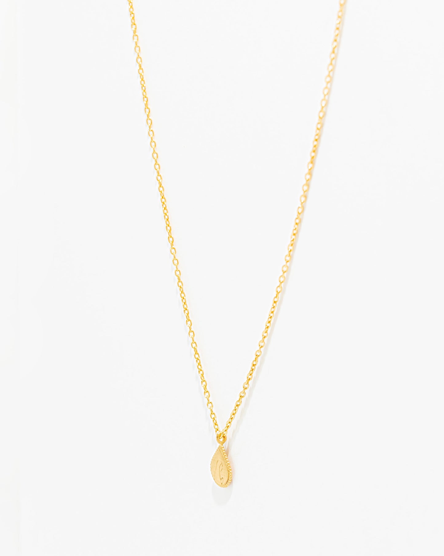 Gold Necklace with Our Lady Engraved Pendant