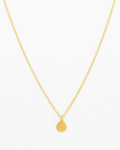 Gold Necklace with Our Lady Engraved Pendant