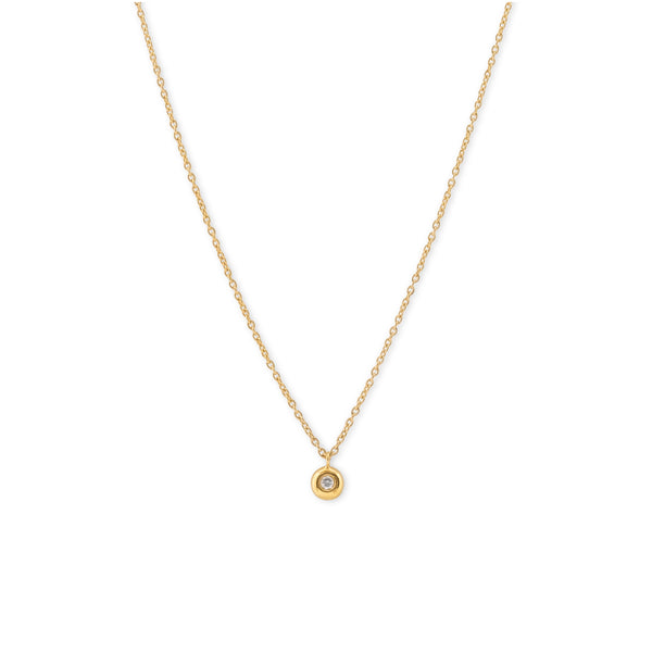 GOLD Necklace with Ball and Diamond