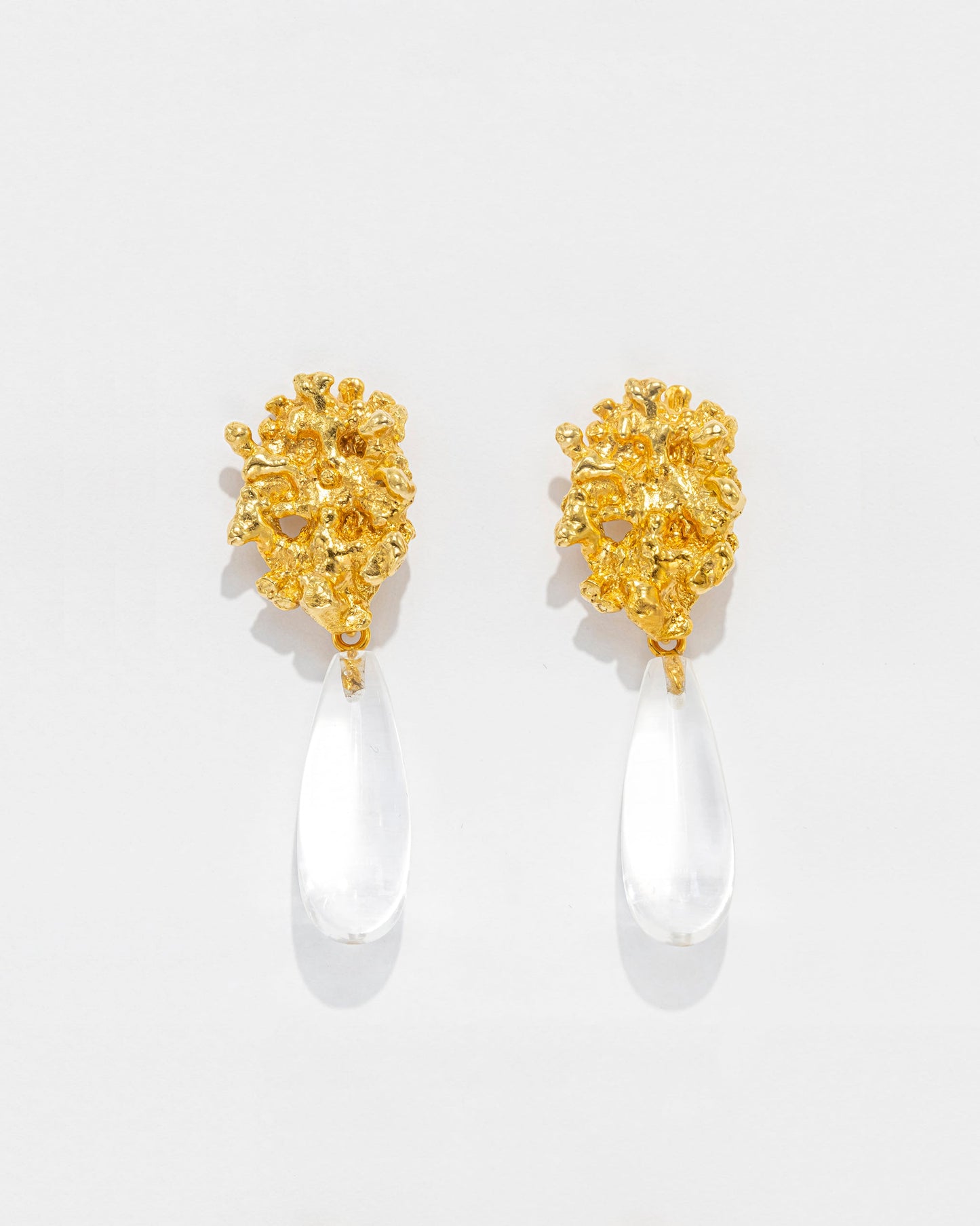 Brincos Coral Amalgama com Pedra