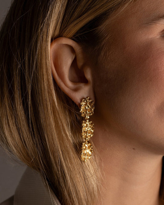 Brincos Coral Amalgama Triplo