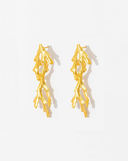 Brincos Coral Comprido