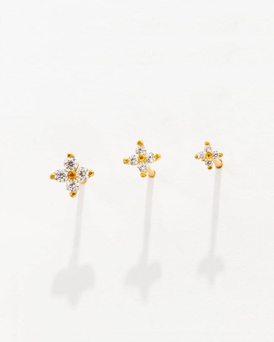 Brincos Flôr com Zircónias