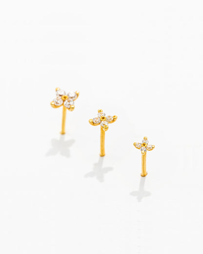 Brincos Flôr com Zircónias