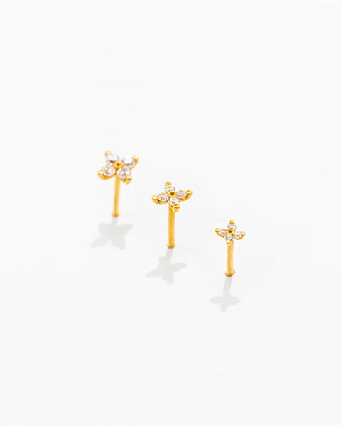 Flower Earrings with Zirconias