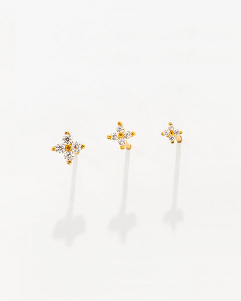 Flower Earrings with Zirconias