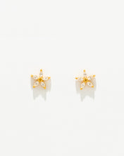 Load image into Gallery viewer, GOLD Flower Earrings with Zirconias
