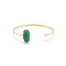 Load image into Gallery viewer, Open Bracelet with Green Agate
