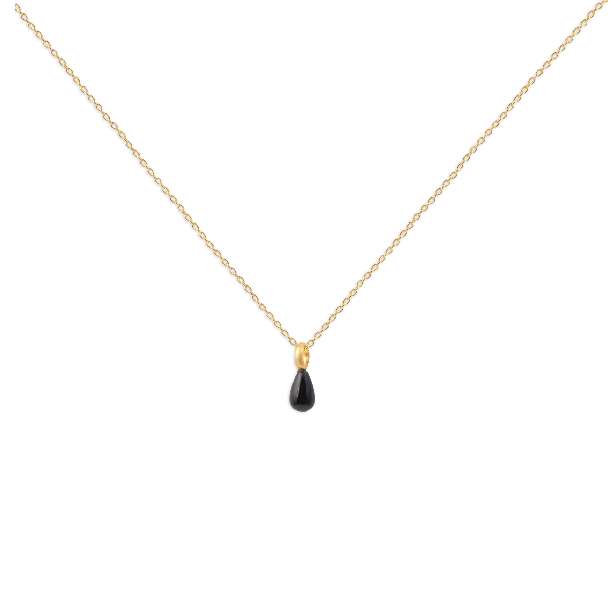 Black drop outlet necklace